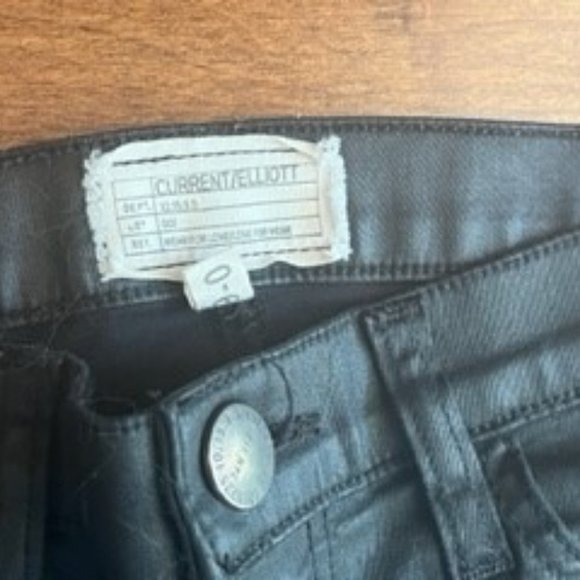 Current/Elliott jeans high waisted ankle skinny in coated black size 29 - Picture 2 of 3